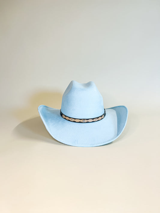 Austin Vegan Suede Cowboy Hat- Sky Blue