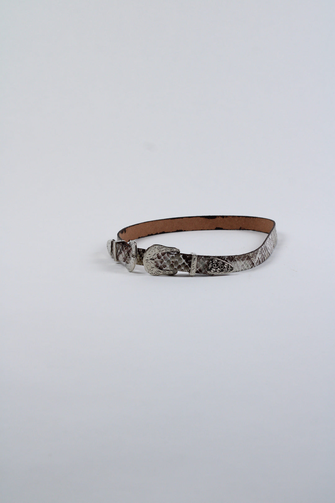 Double Buckle Leather Hat Band