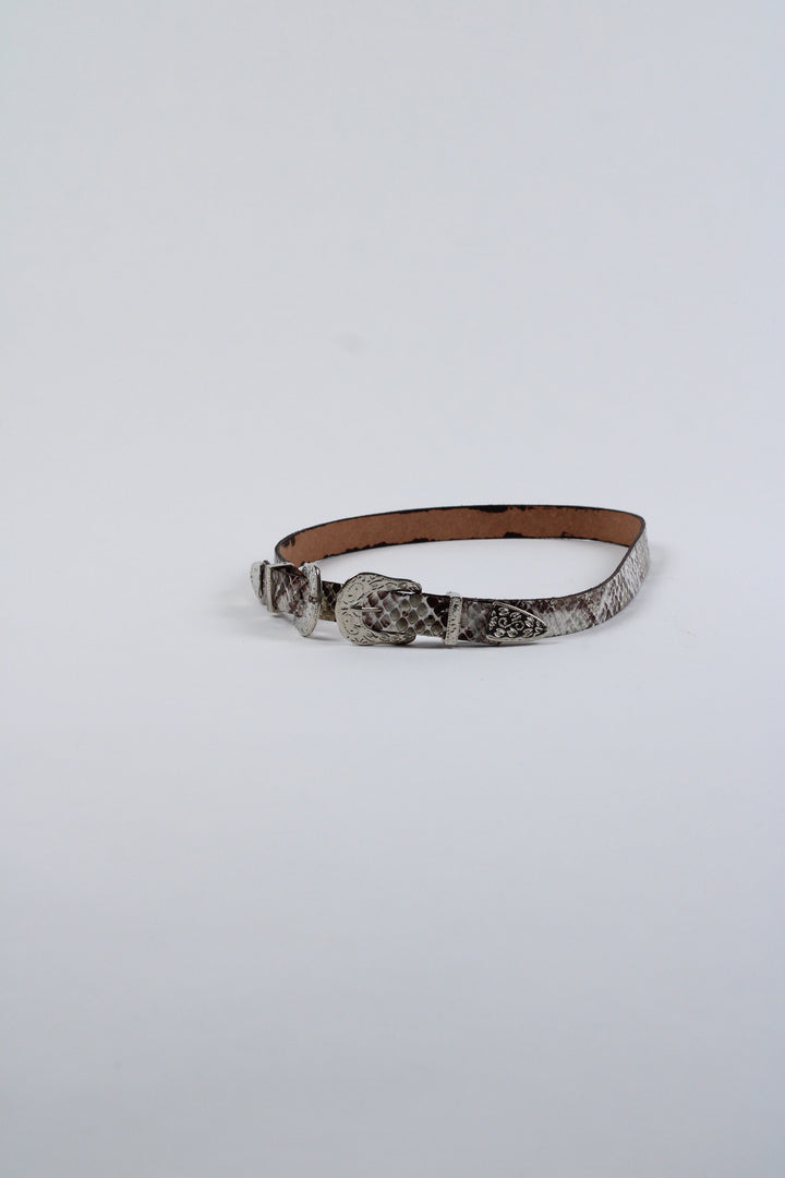 Double Buckle Leather Hat Band
