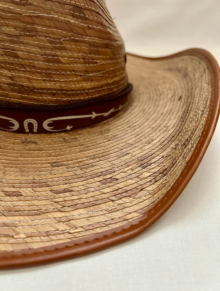 Red Rock Palm Leaf Mesa Cowboy Hat - Saddle Brown