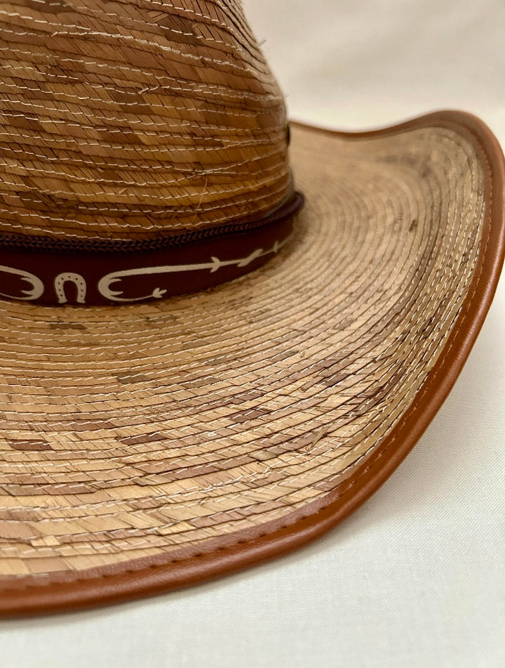 Red Rock Palm Leaf Mesa Cowboy Hat - Saddle Brown
