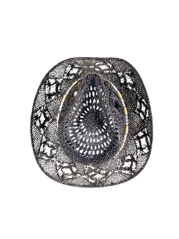 Bayside Rancher Raffia Hat - Black