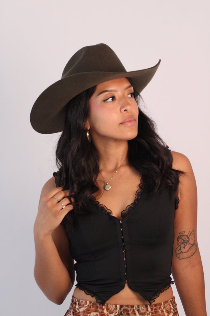 Risen West Mustang Cowboy Hat - Dark Olive