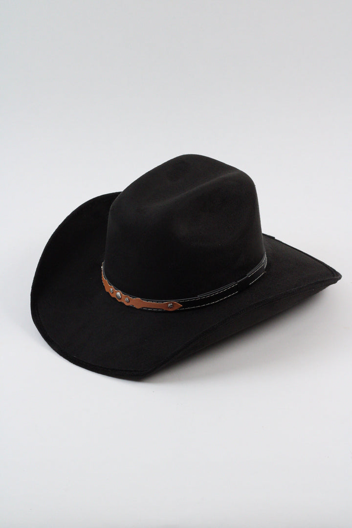 Austin Vegan Suede Cowboy Hat- Black