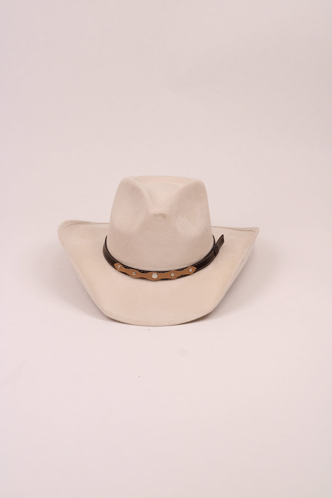 Santa Fe Vegan Suede Cowboy Rancher Hat- Ivory