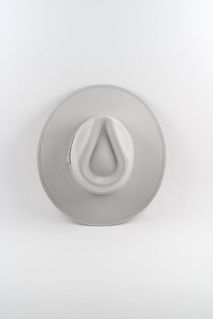 Vegan Suede Rancher Hat - Light Grey