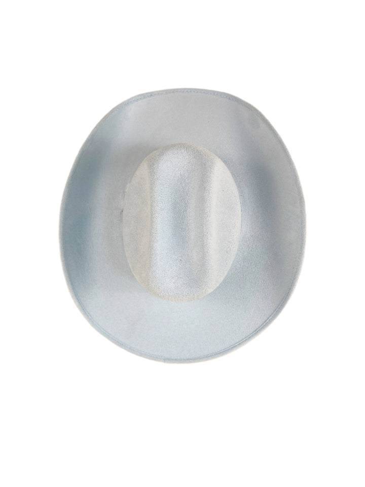 Texana Vegan Suede Cowboy Hat - Sky Blue W/O Band