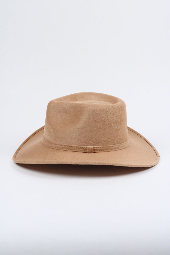 Amarillo Vegan Suede Cowboy Rancher Hat- Cappuccino