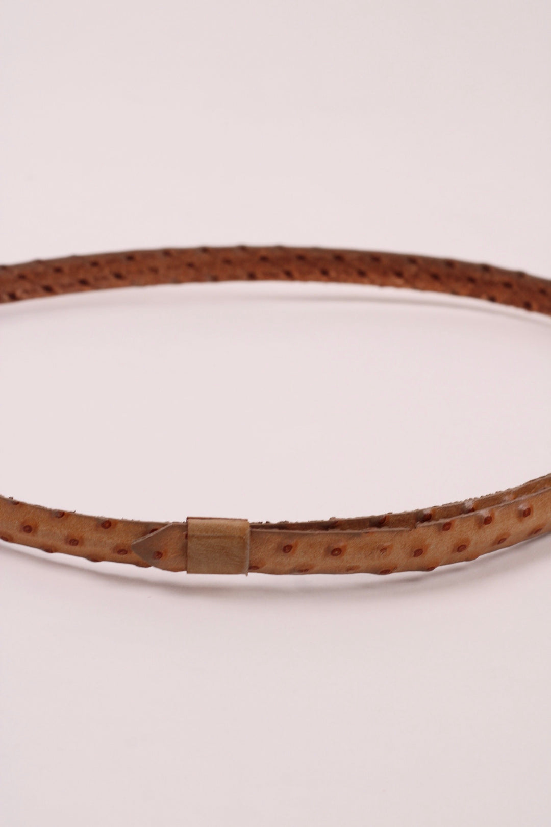 Leather Ostrich Hat Band  / Nude