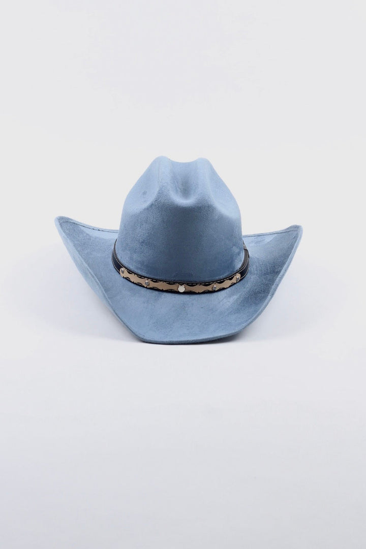Texana Vegan Suede Cowboy Hat - Steel Blue