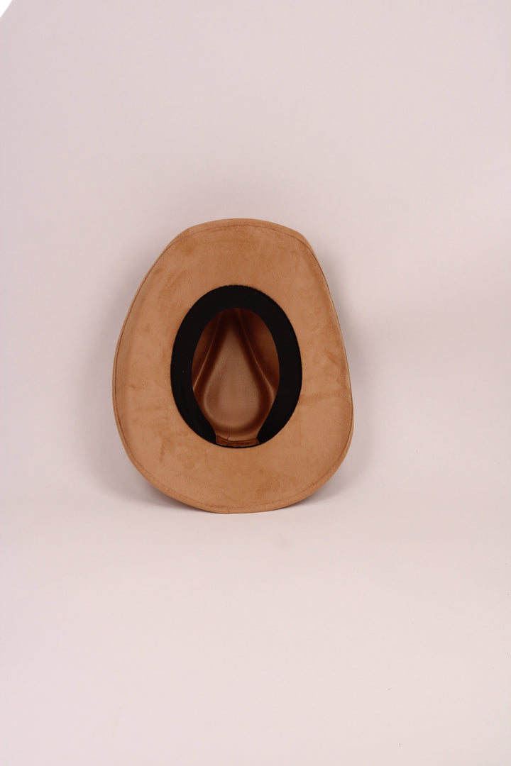 Santa Fe Vegan Suede Cowboy Rancher Hat- Cappuccino