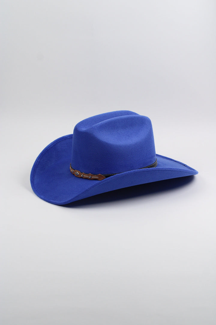 Texana Vegan Suede Cowboy Hat - Royal Blue