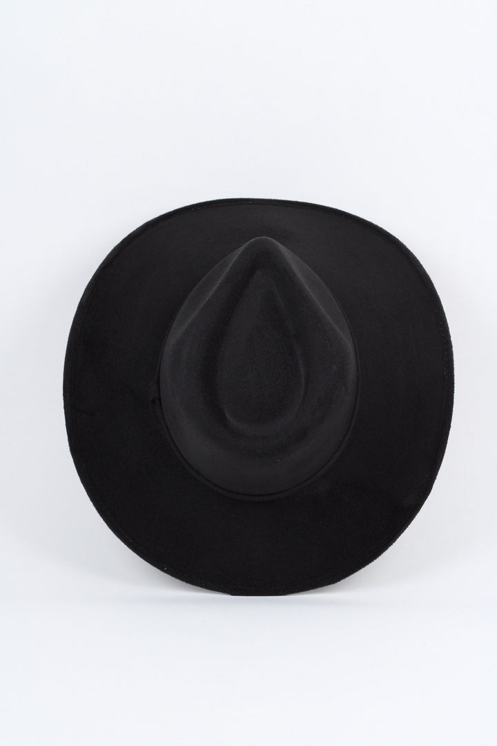 Amarillo Vegan Suede Cowboy Rancher Hat- Black