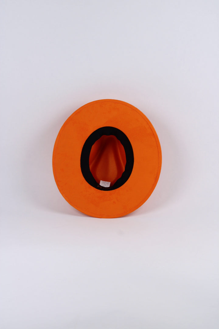 Vegan Suede Rancher Hat - Bright Orange