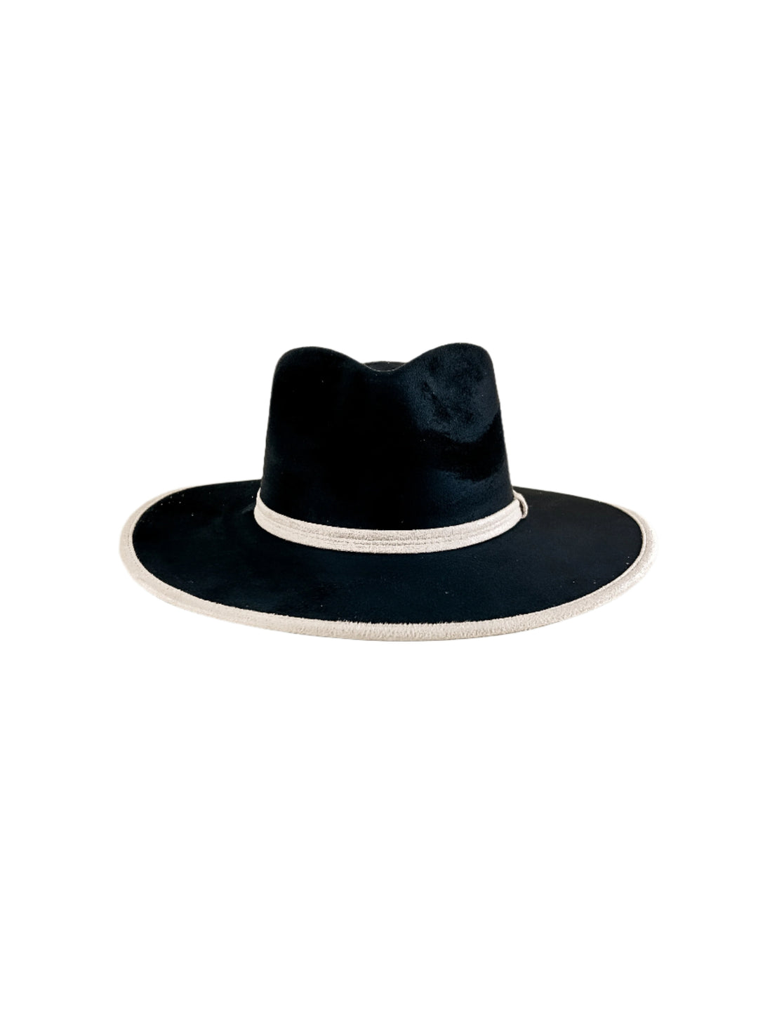 Vegan Suede Teardrop Hat - Duo Tone -  Black + Ivory