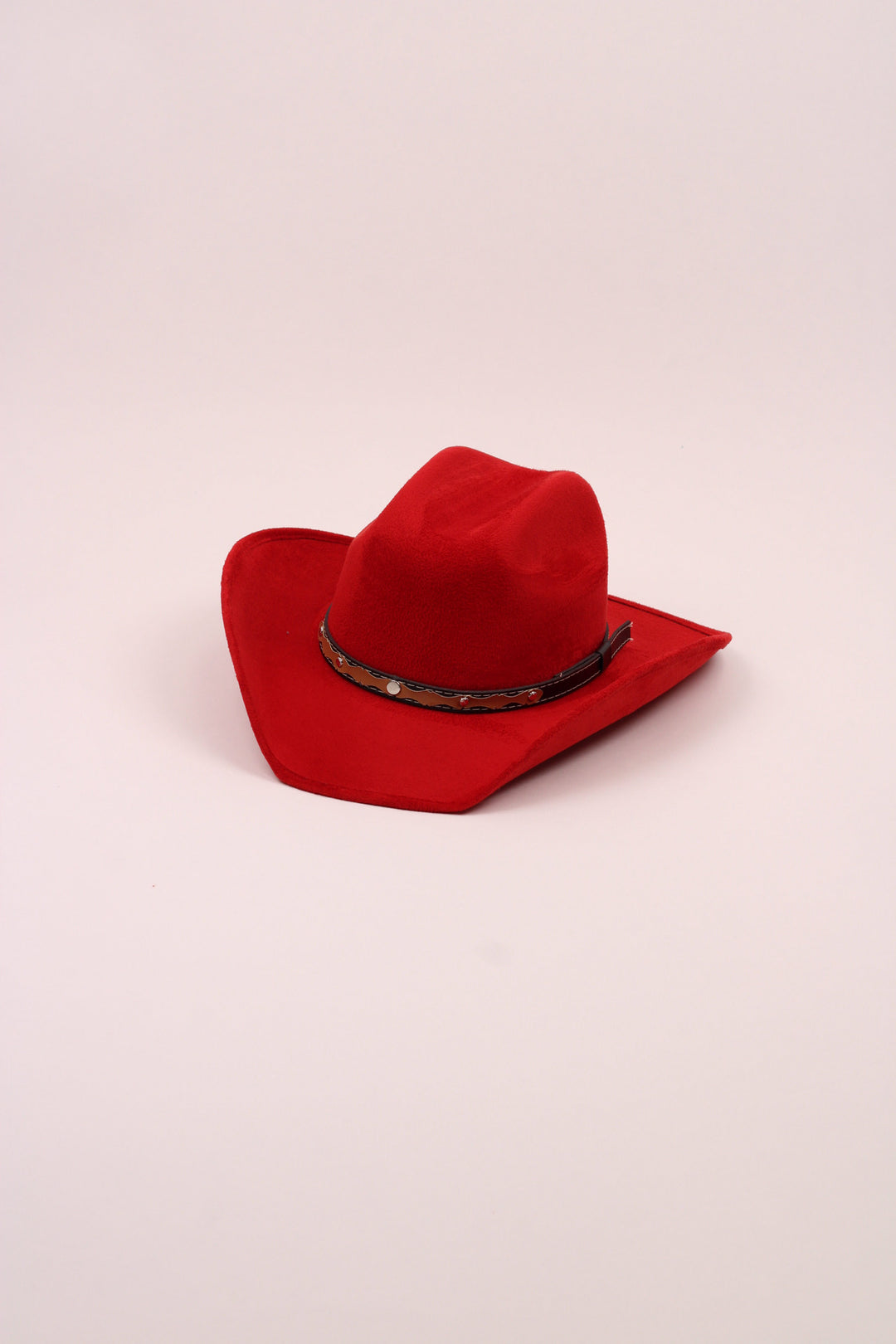 Kids Vegan Suede Austin Hat - Lipstick Red