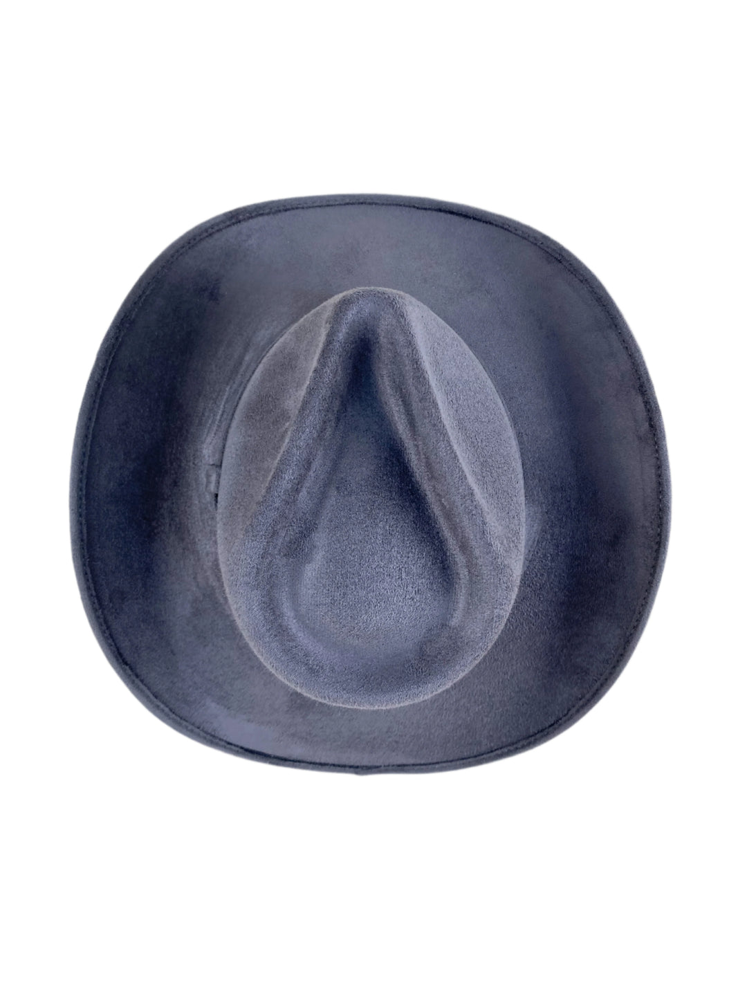 Santa Fe Vegan Suede Cowboy Rancher Hat- Charcoal W/O Band