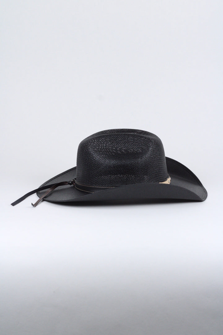 Luckenbach Bull Rider Mesh Top Structured Cowboy Hat - Black