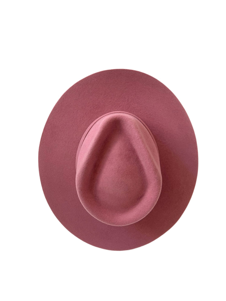 Emery Merino Wool Teardrop Rancher Hat - Mulberry Pink