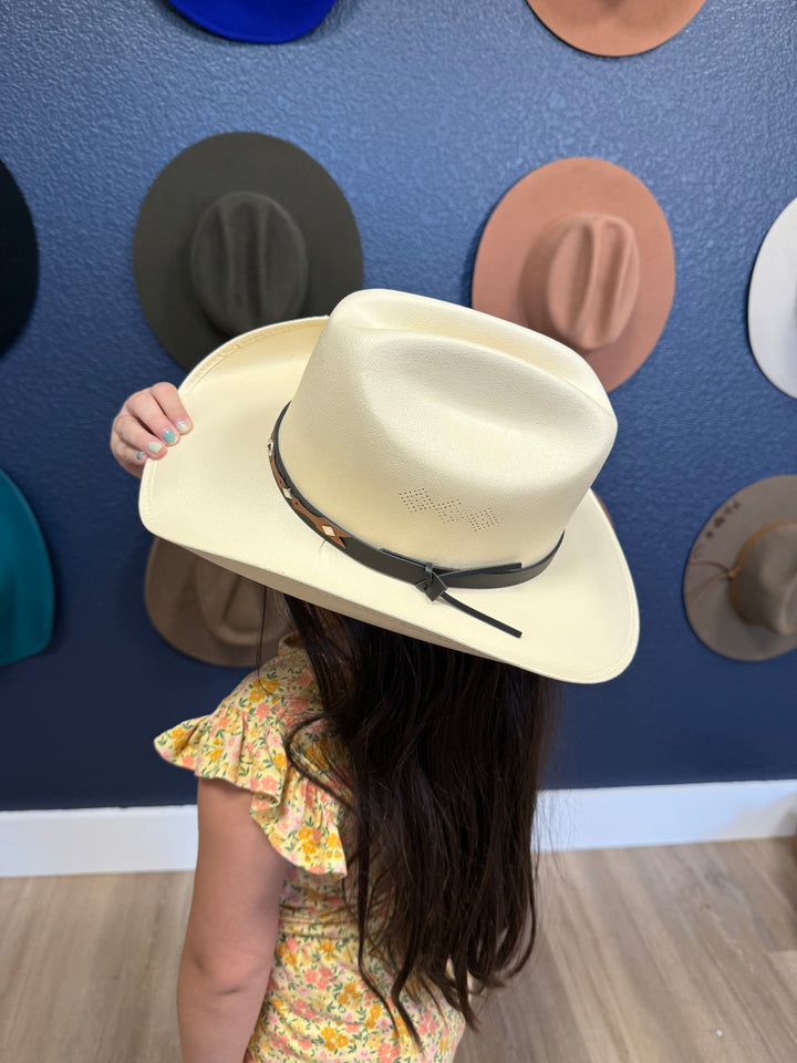 Kids Bronco Structured Cowboy Hat - Ivory