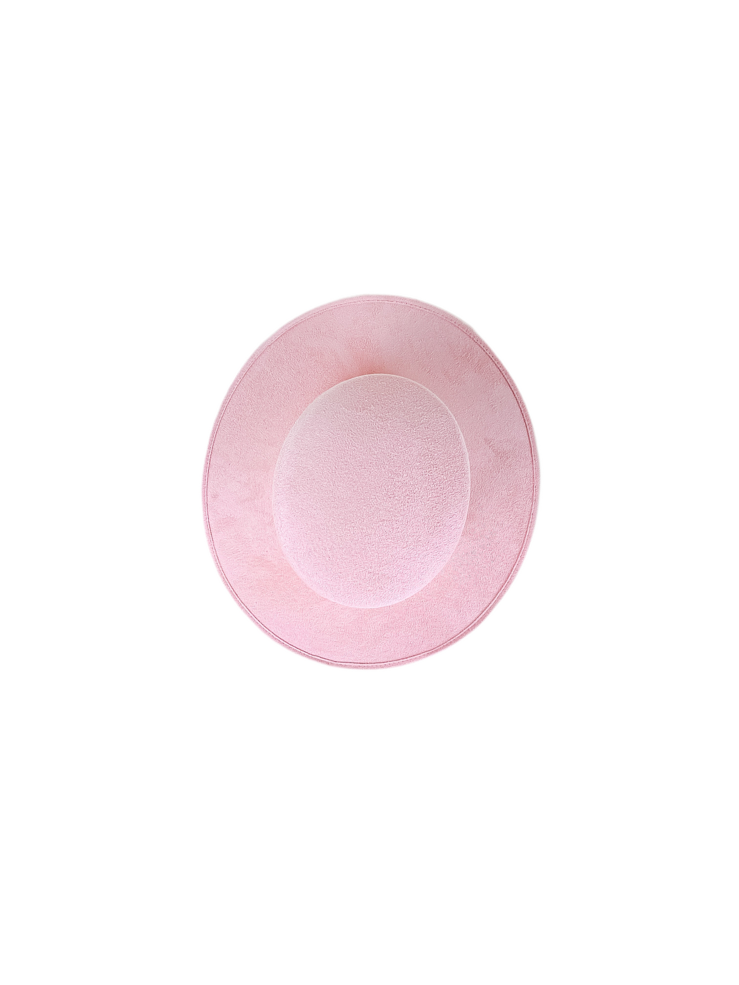 Vegan Suede Flat Top Hat-  Blush Pink