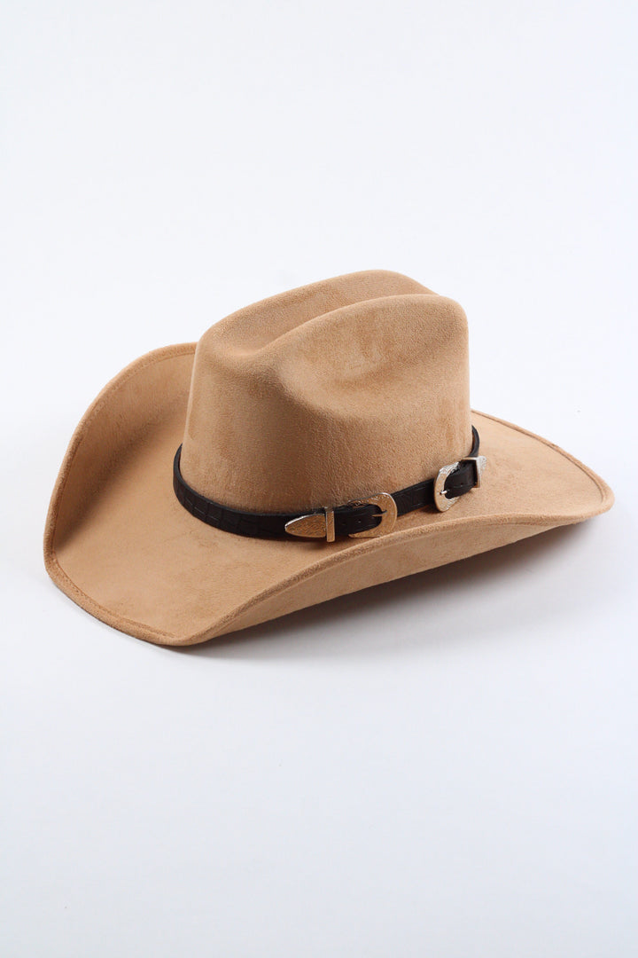 Double Buckle Leather Hat Band