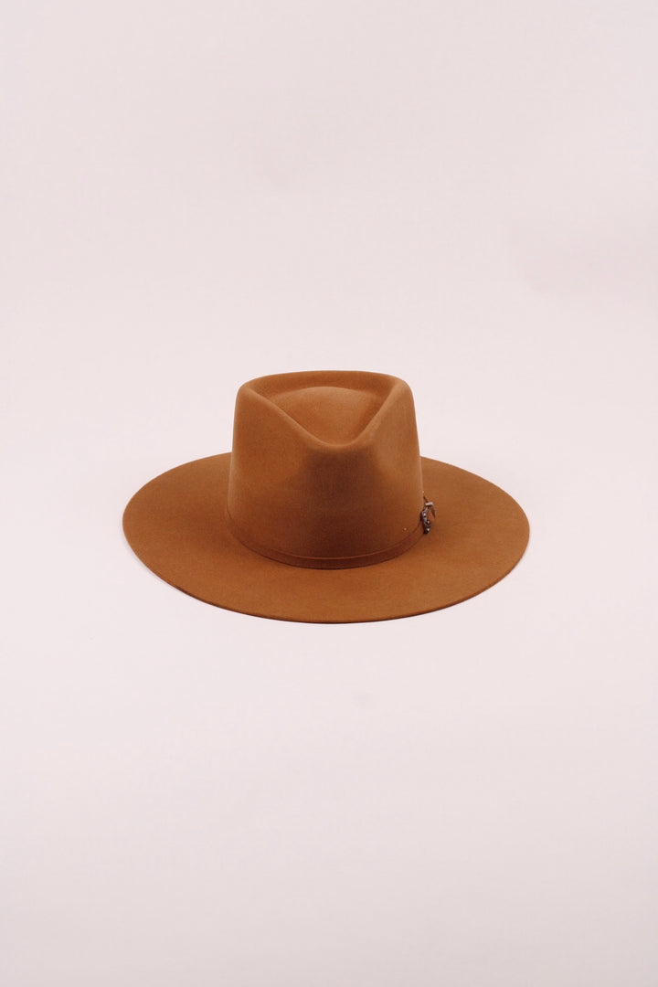Emery Merino Wool Teardrop Rancher Hat - Caramel