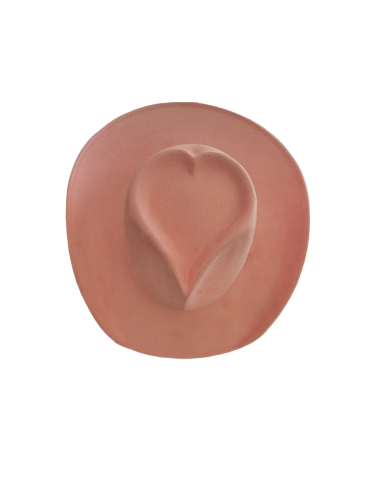 Vegan Suede Heart Shaped Cowboy Hat- Blush Pink