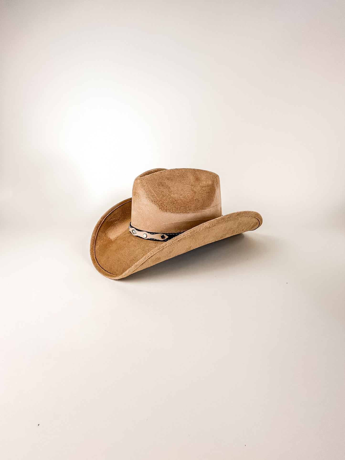 Santa Fe Vegan Suede Cowboy Rancher Hat- Cappuccino