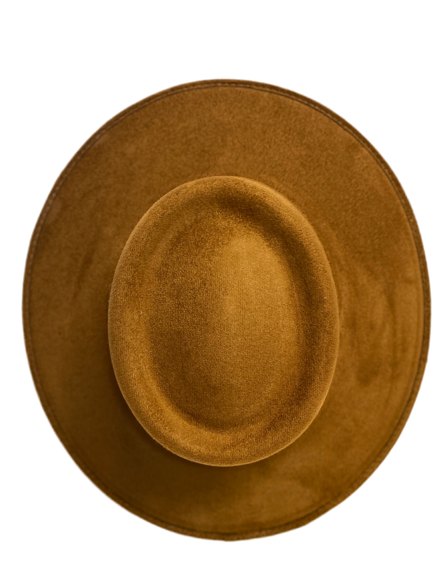 Vegan Suede Boater Hat- Caramel