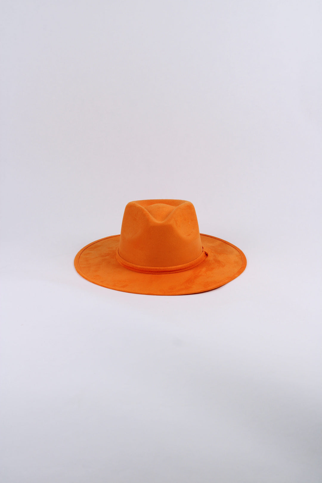Vegan Suede Rancher Hat - Bright Orange