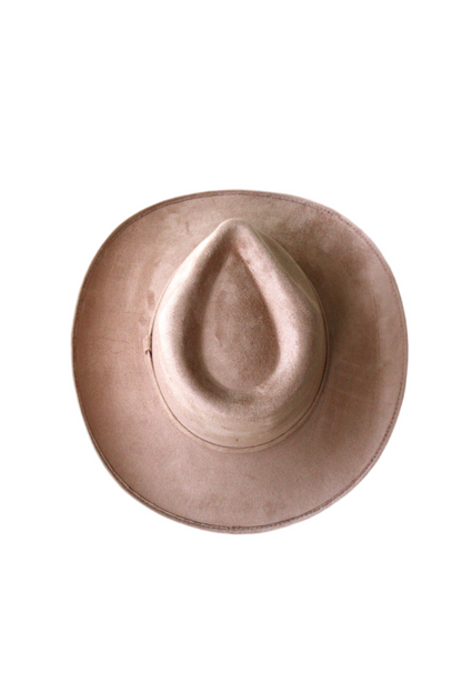 Amarillo Vegan Suede Cowboy Rancher Hat- Cappuccino