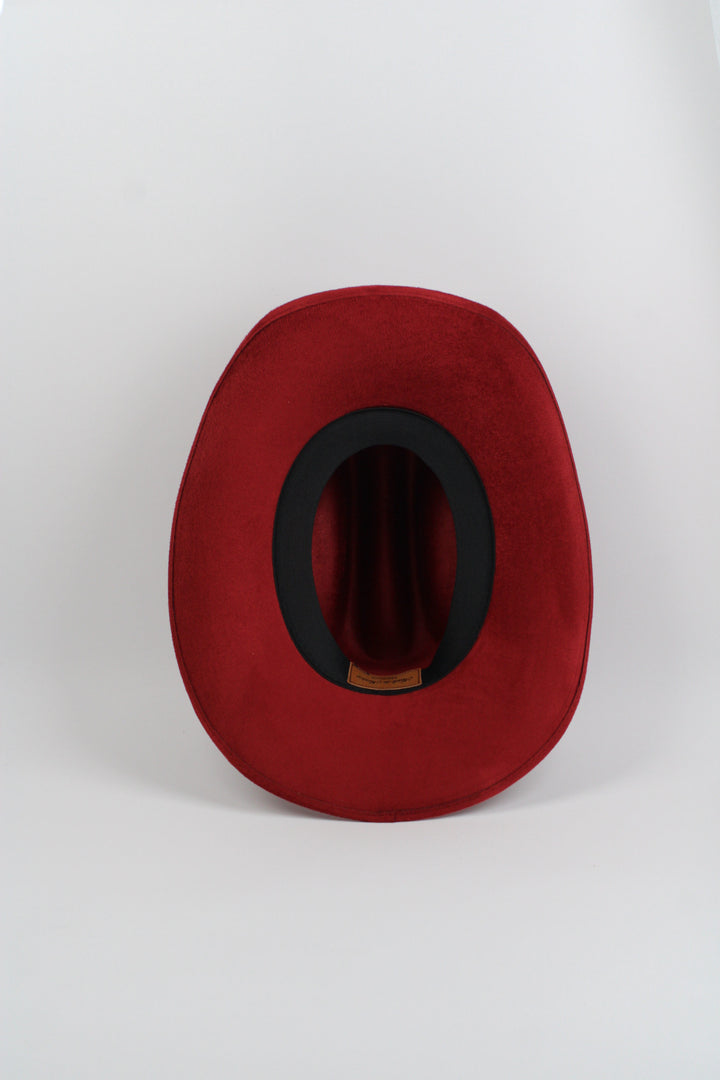 Texana Vegan Suede Cowboy Hat - Burgundy