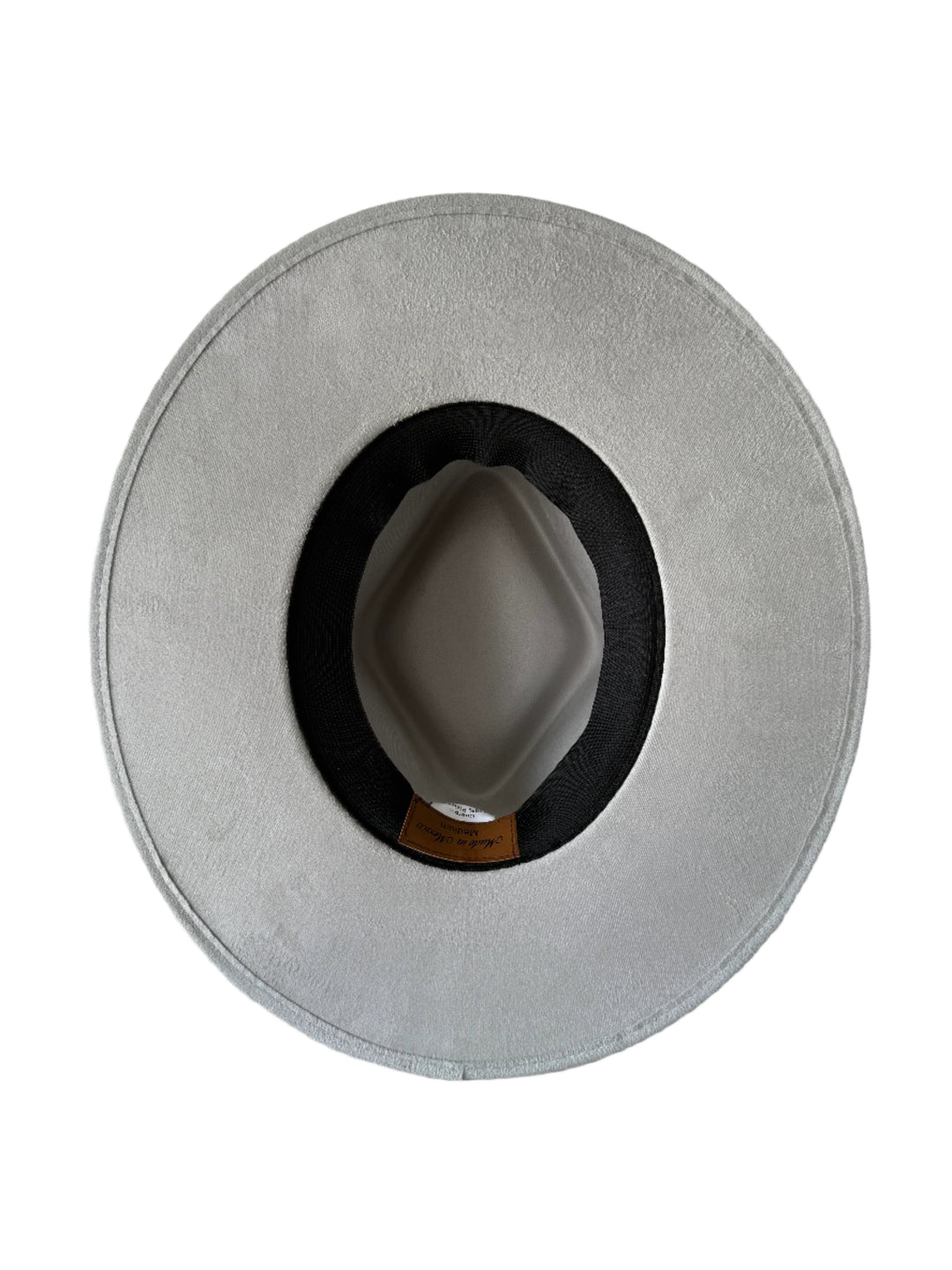 Vegan Suede Diamond Hat - Flat Brim - Light Grey