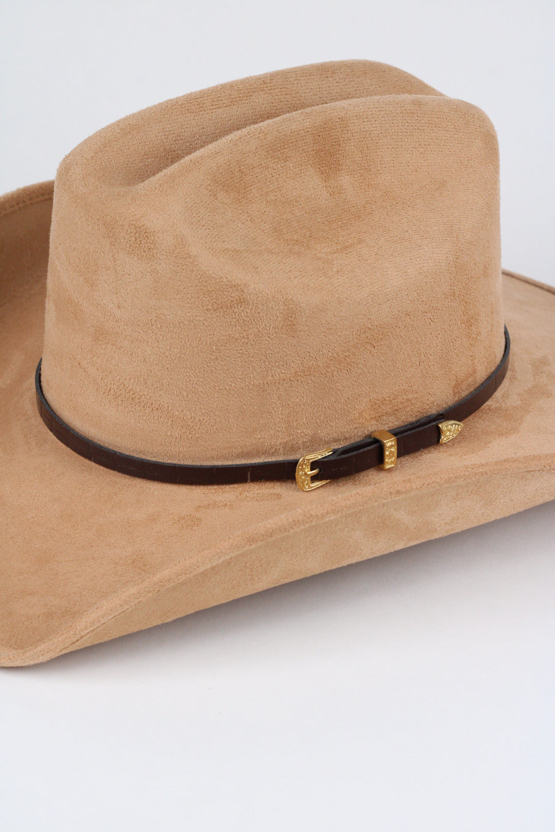 Crocodile Print Leather Hat Band w/ Buckle