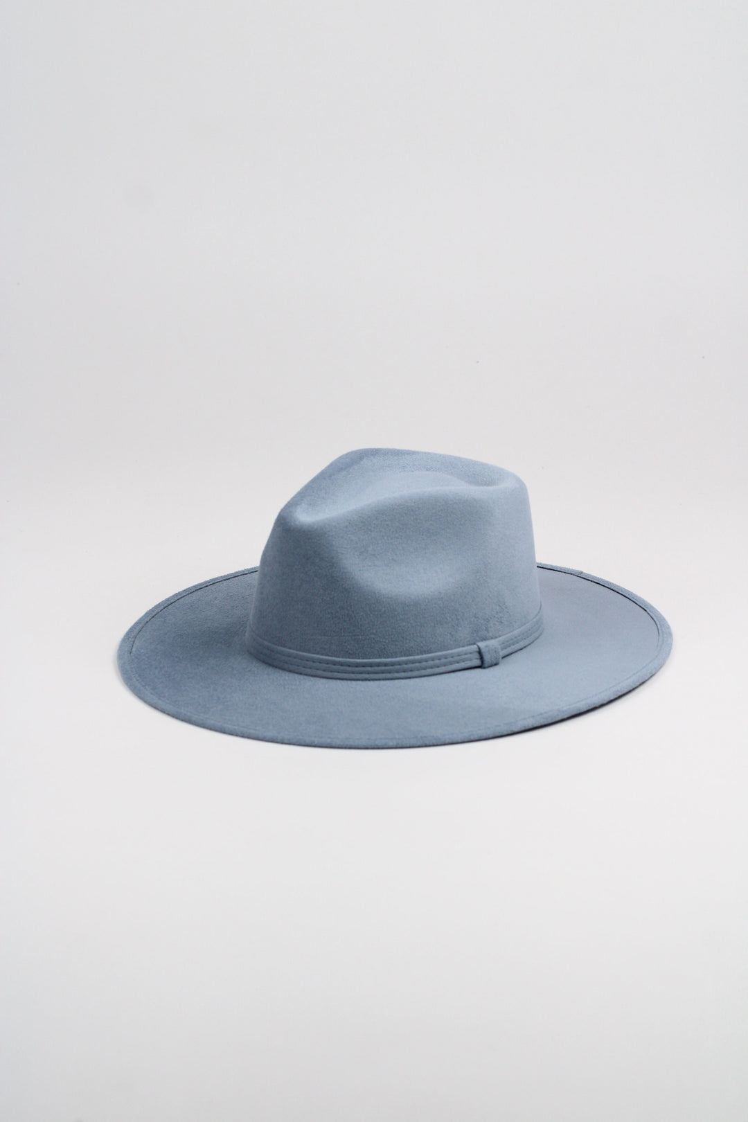 Vegan Suede Rancher Hat - Steel Blue