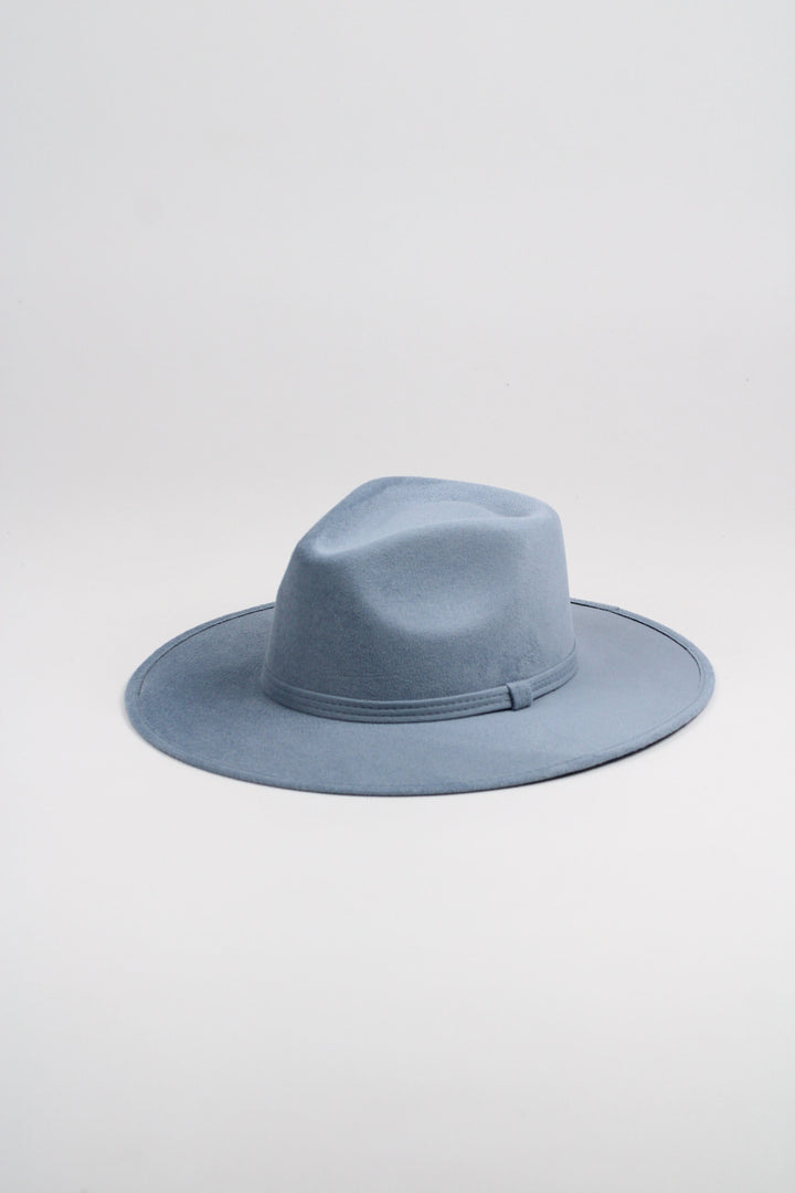 Vegan Suede Rancher Hat - Steel Blue