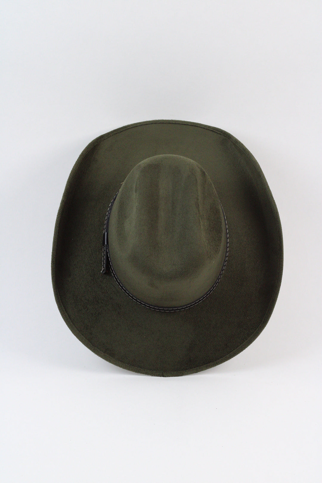Austin Vegan Suede Cowboy Hat- Olive Green
