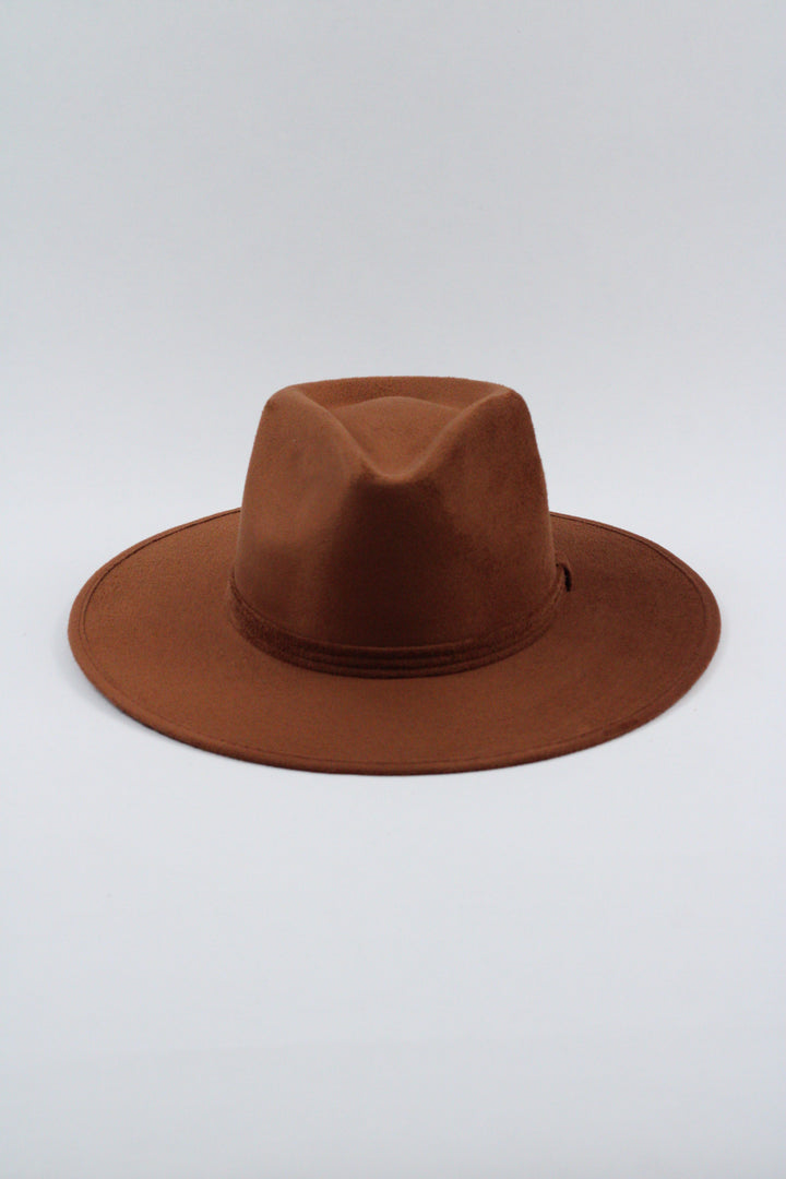 Vegan Suede Rancher Hat - Caramel
