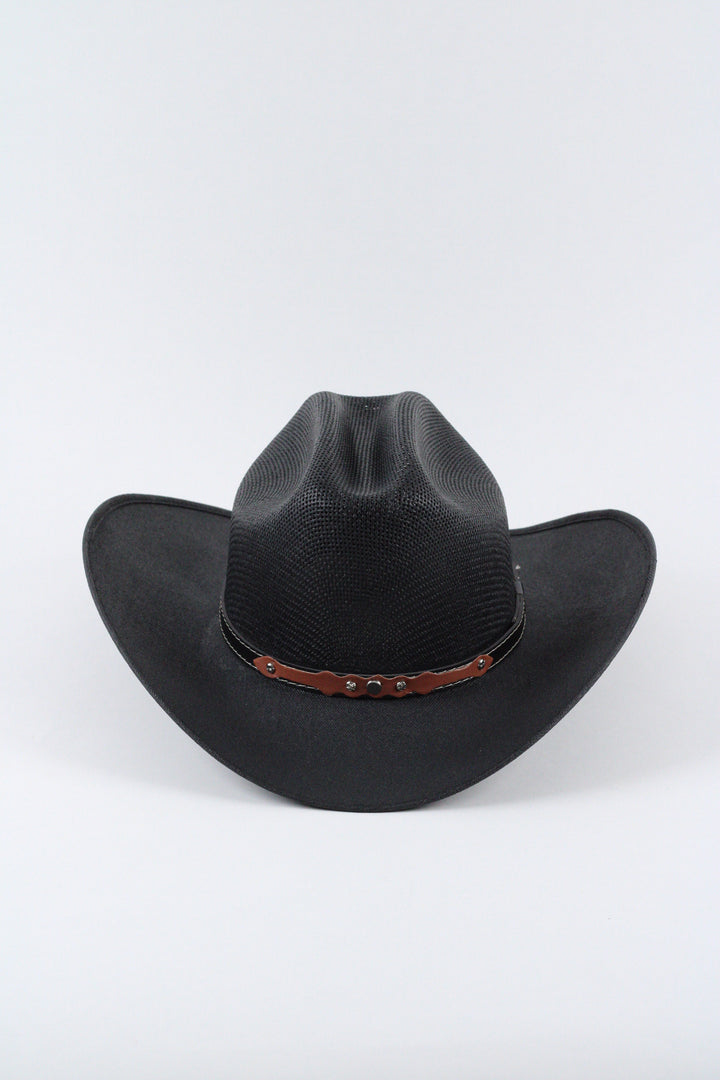 Luckenbach Cattlemen Mesh Top Structured Cowboy Hat - Black