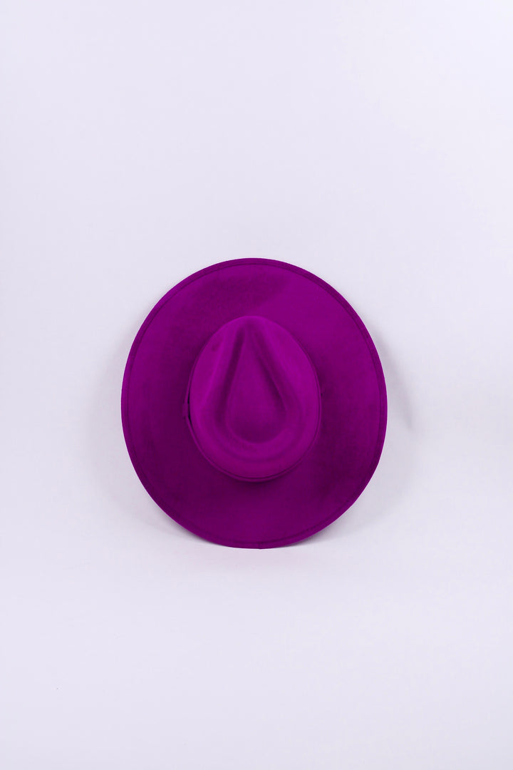 Vegan Suede Rancher Hat - Purple
