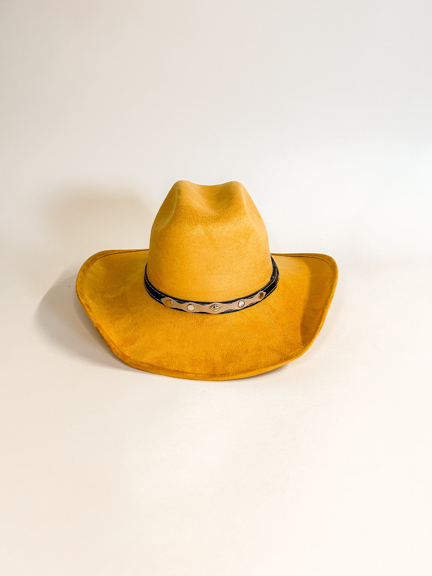 Austin Vegan Suede Cowboy Hat- Mustard Yellow