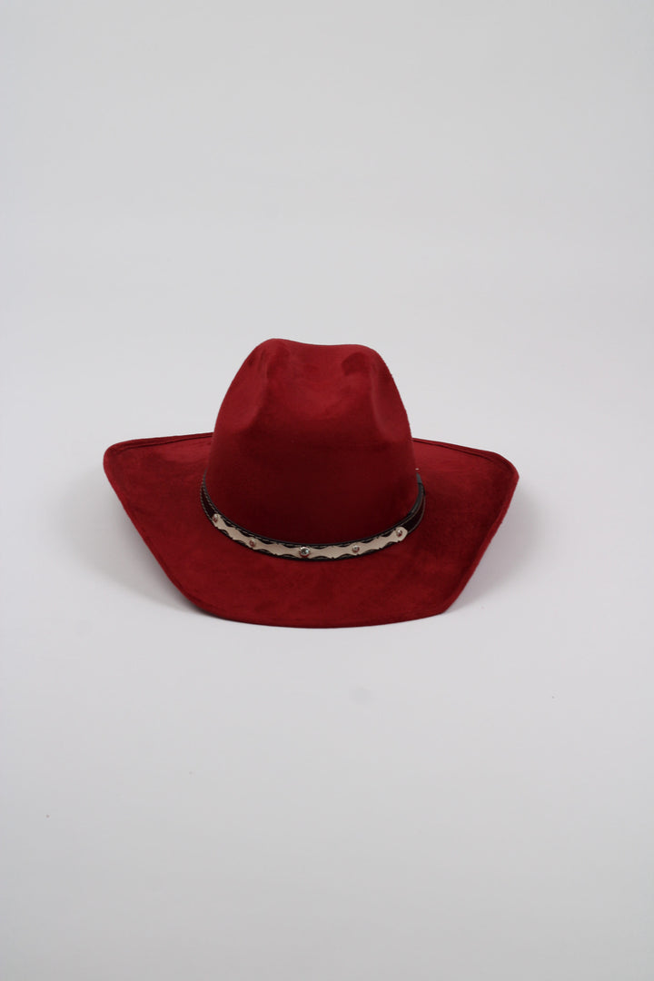 Austin Vegan Suede Cowboy Hat- Burgundy