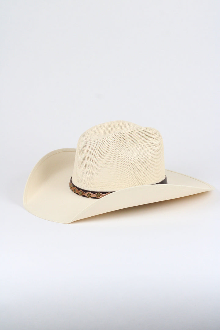 Luckenbach Bull Rider Mesh Top Structured Cowboy Hat - Natural