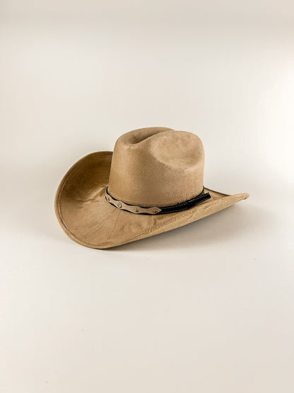 Texana Vegan Suede Cowboy Hat- Cappuccino