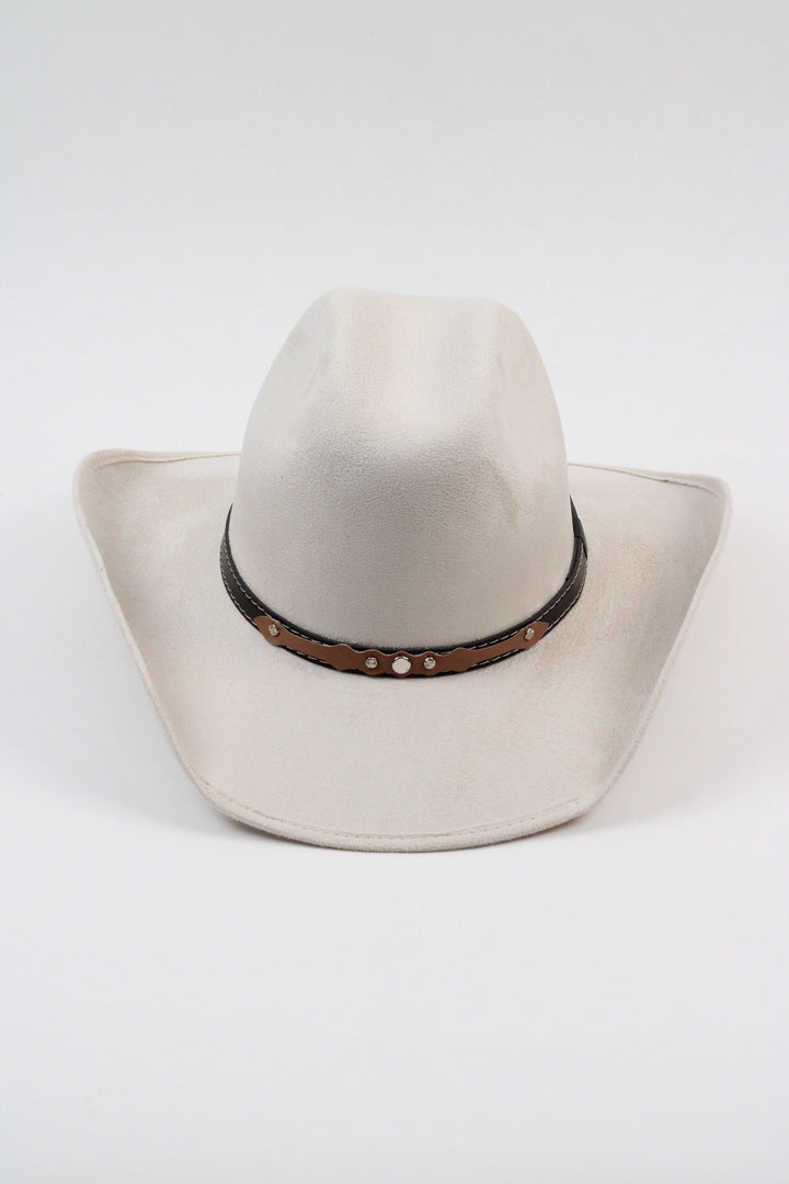 Austin Vegan Suede Cowboy Hat- Ivory