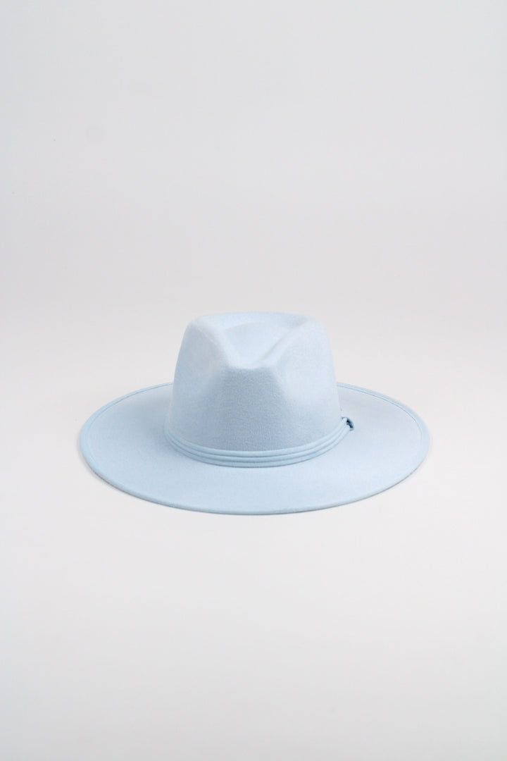 Vegan Suede Rancher Hat - Sky Blue