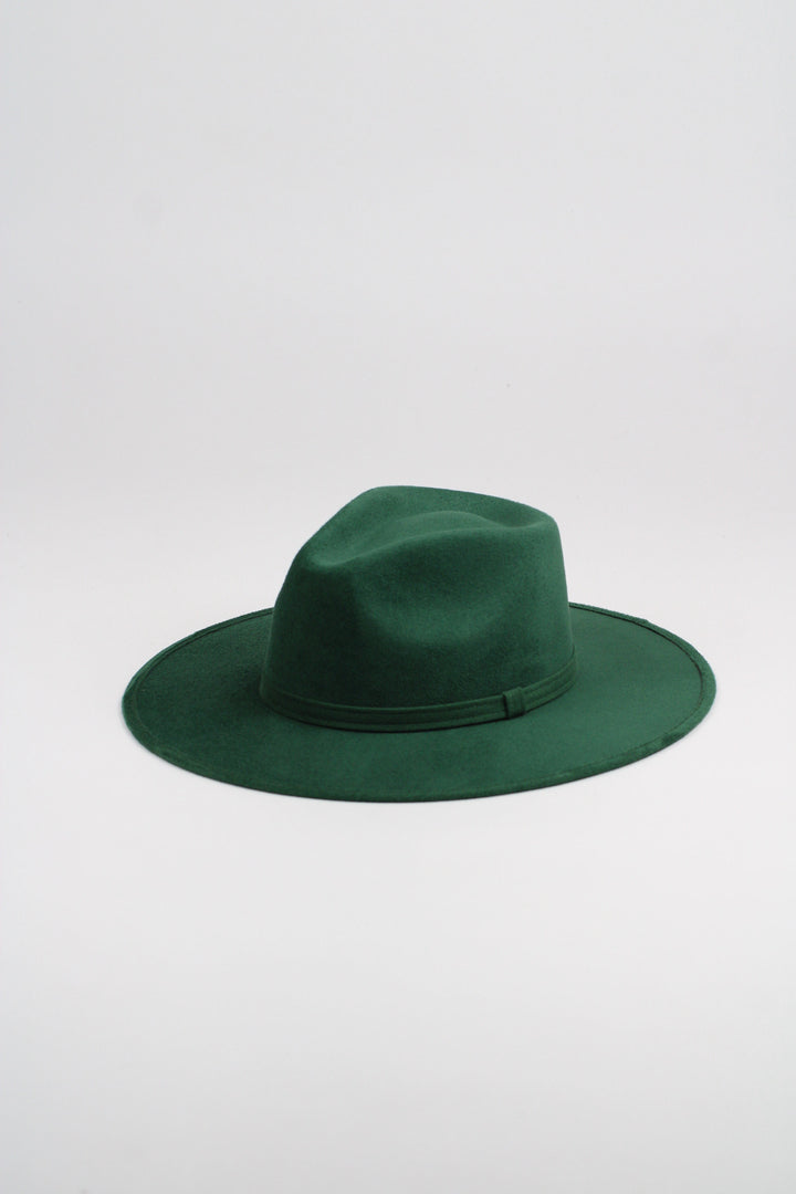 Vegan Suede Rancher Hat - Hunter Green