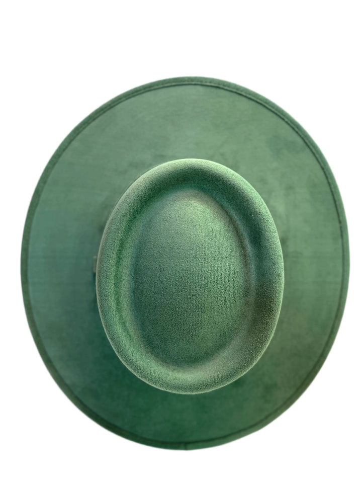 Vegan Suede Gambler Hat- Hunter Green