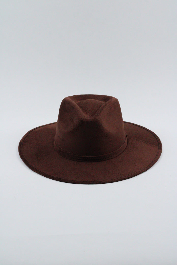 Vegan Suede Rancher Hat - Chocolate